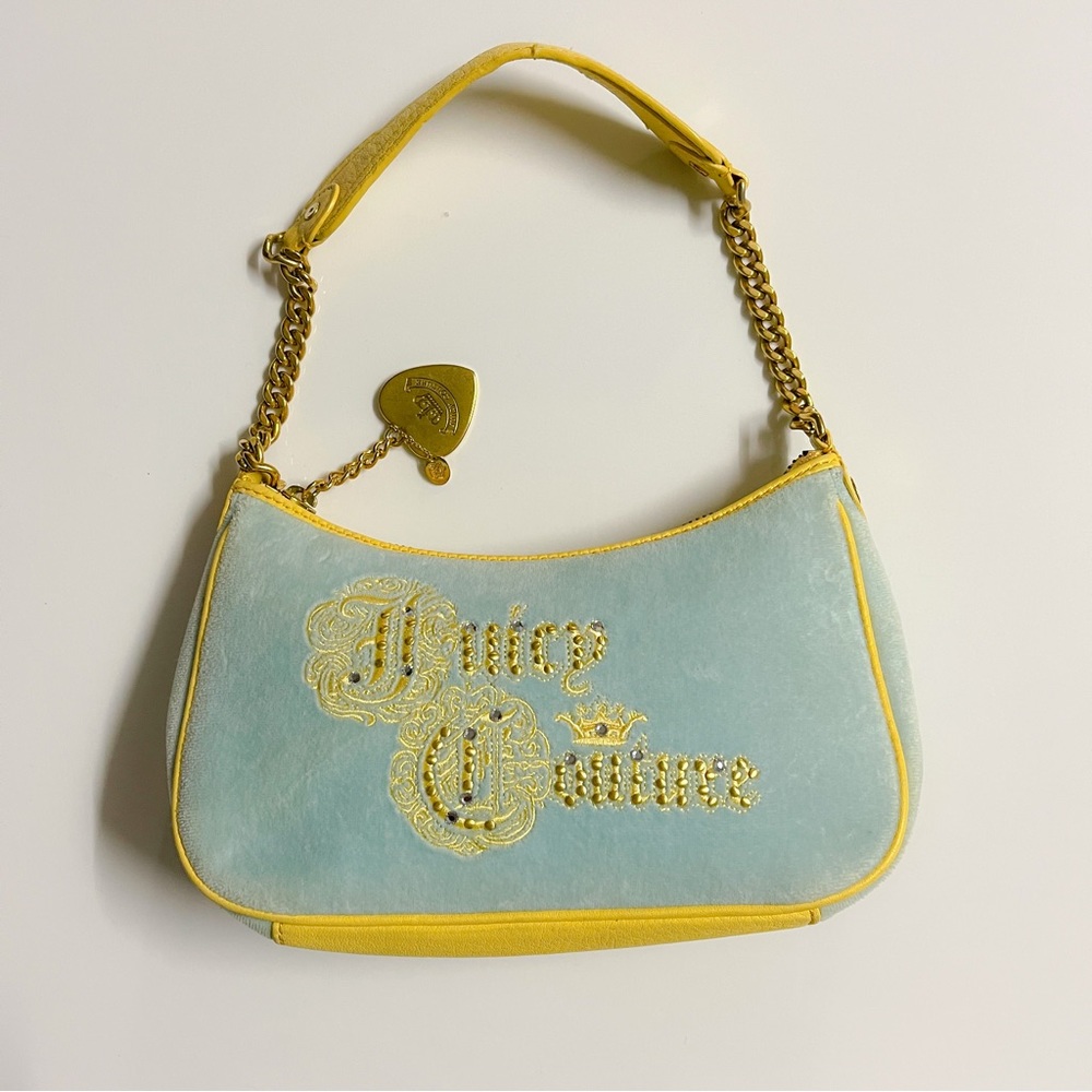 Y2K Vintage Blue and Yellow Juicy Couture Mini Bag 💙💛